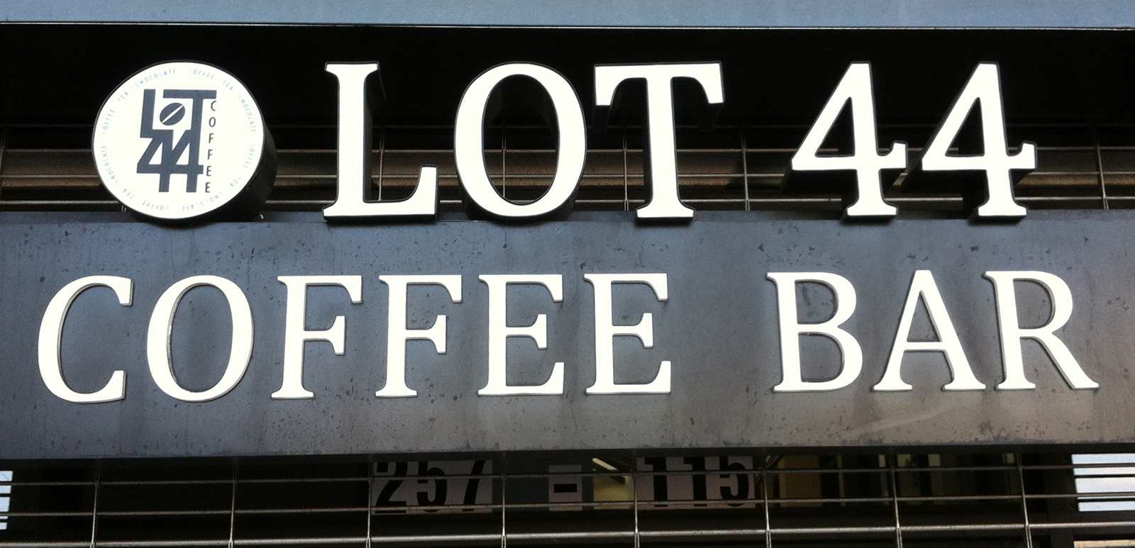 Lot 44 Coffee sign