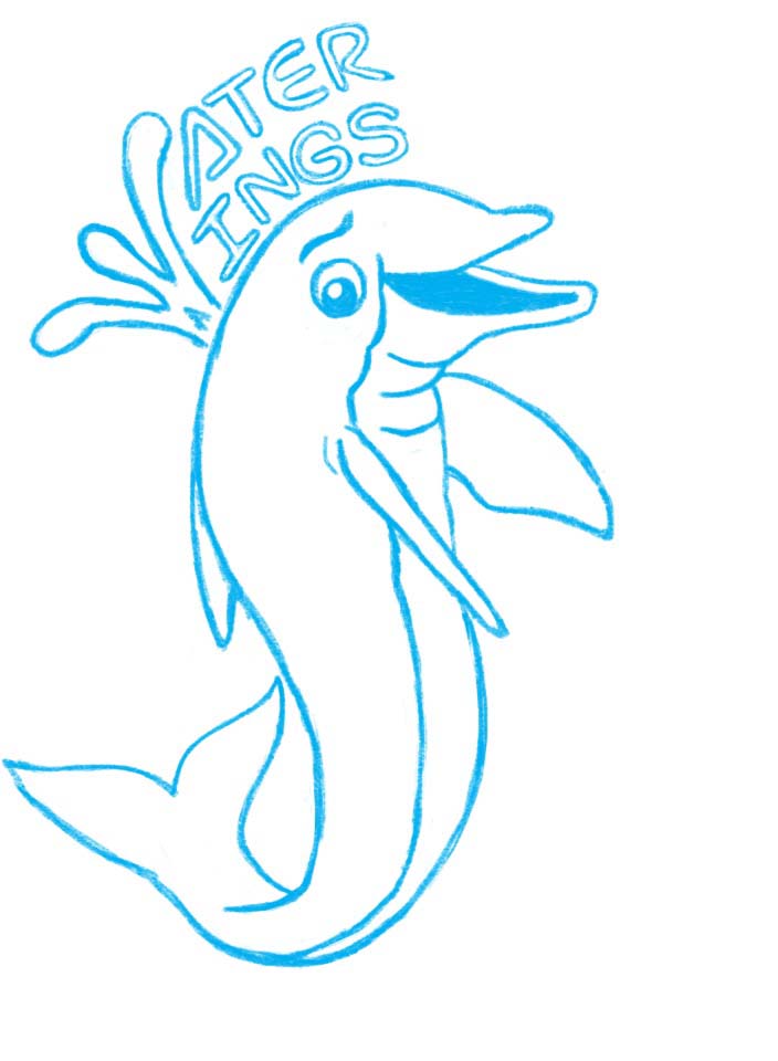 Sketch of Dolphin with logo