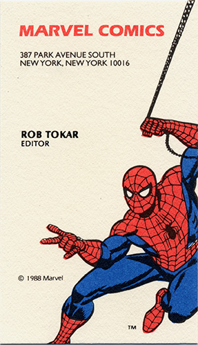 Rob Tokar's Marvel Business Card
