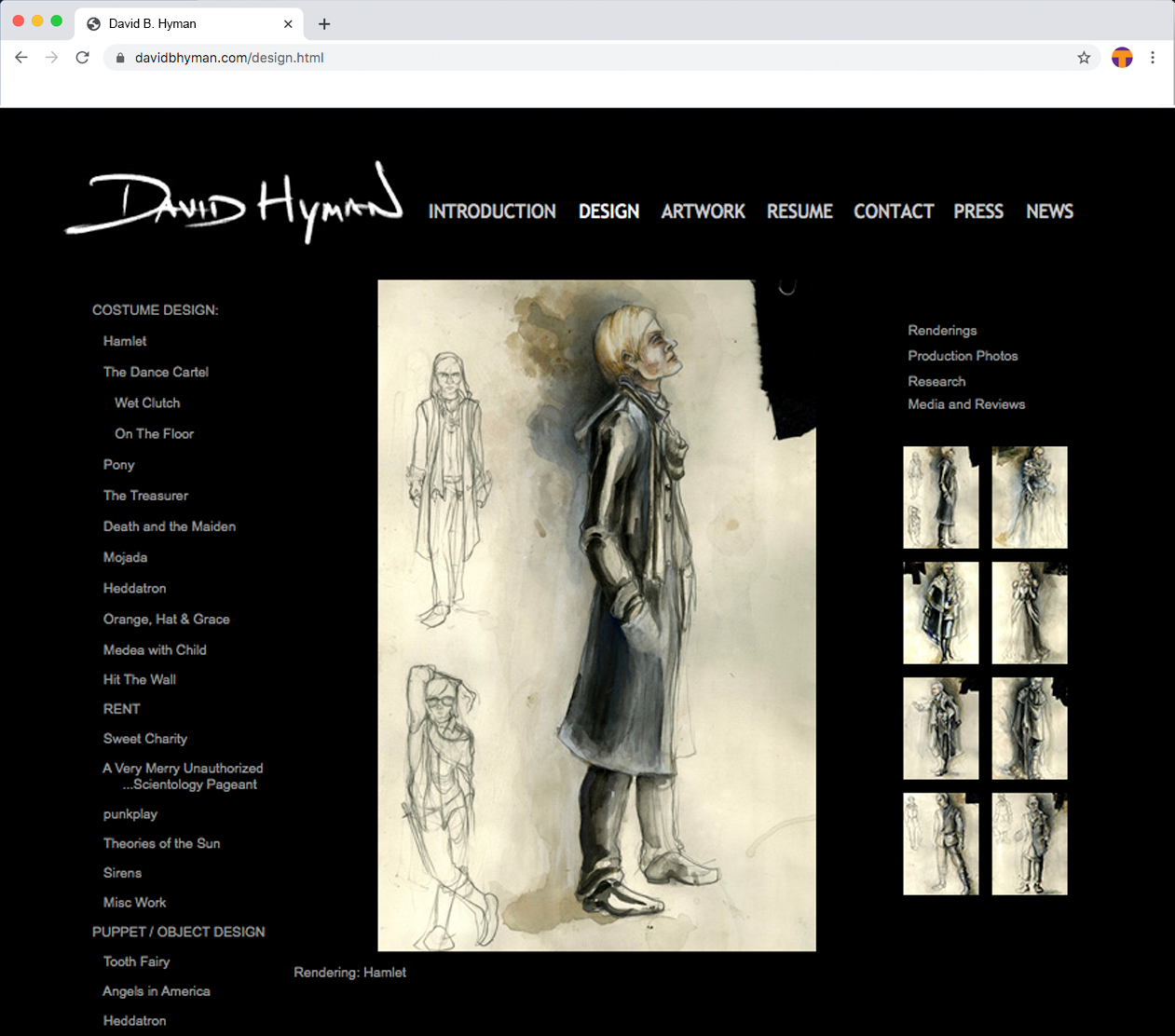 DavidBHyman.com home page